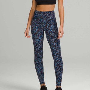 Lululemon Womens Swift Speed High Rise Tight 28" Leopard Camo Blue Size 6